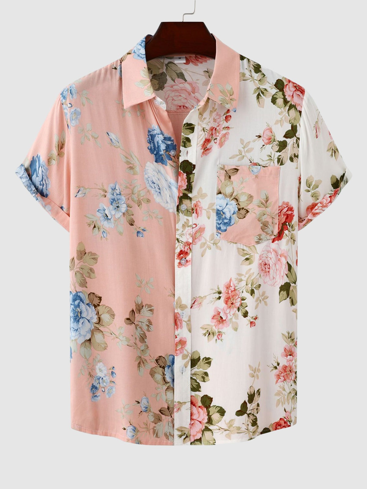 Floral Short Sleeve Shirt - Pink