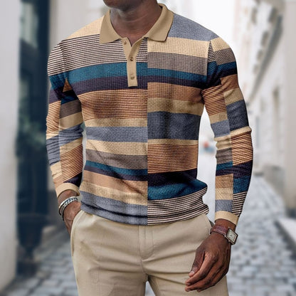 Slim Fit Striped Dress Shirt - Brown