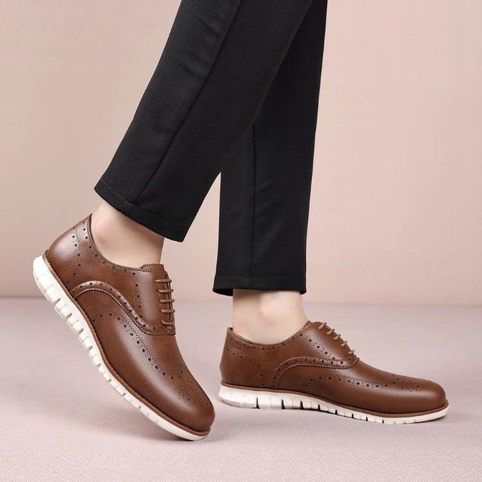 Men's Leather Wingtip Brogue Sneakers