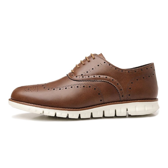Men's Leather Wingtip Brogue Sneakers