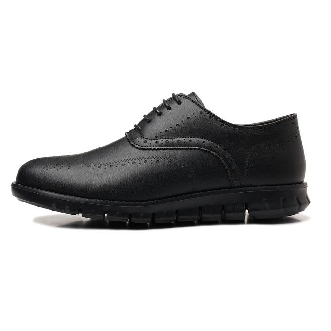 Men's Leather Wingtip Brogue Sneakers - Blackout