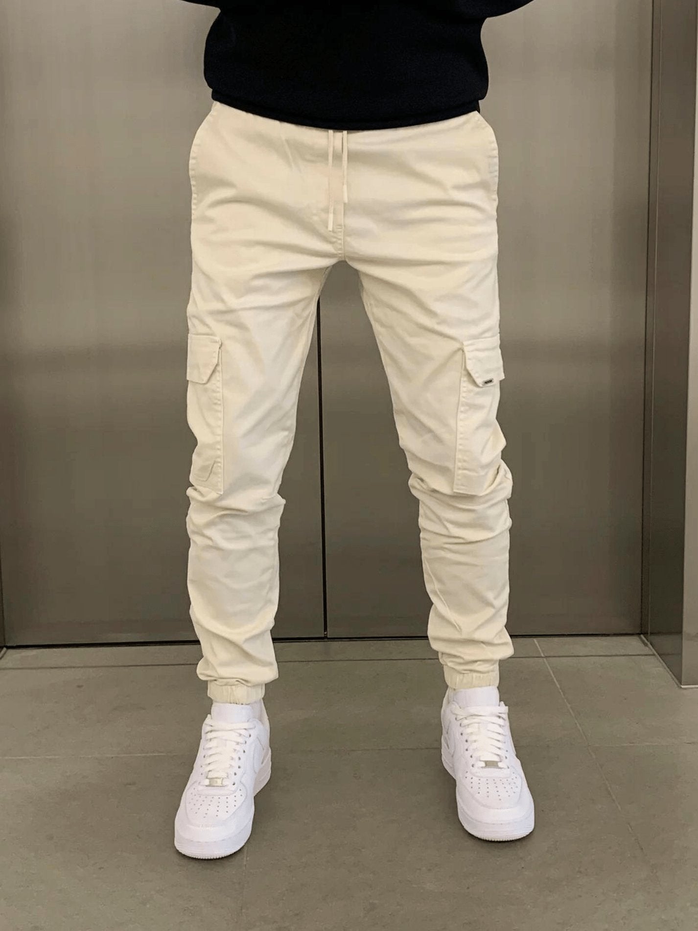Men's Slim Cargo Joggers - Beige