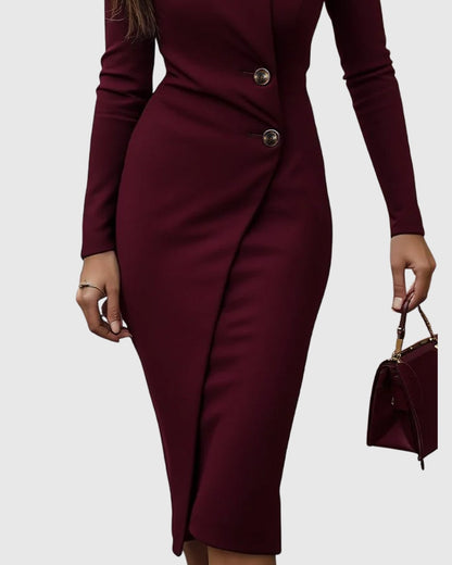 Ruched Bodycon Midi Dress