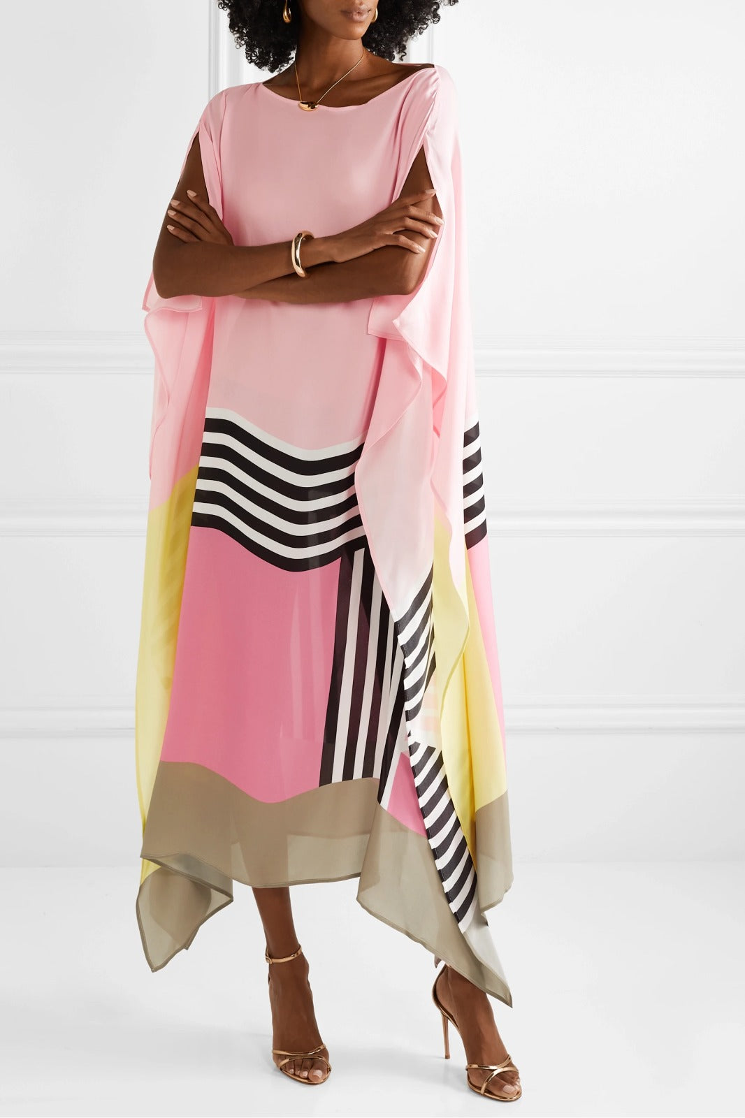 Formal Kaftan Maxi Dress - Pink
