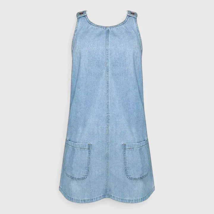 Women's Denim Overall Mini Dress
