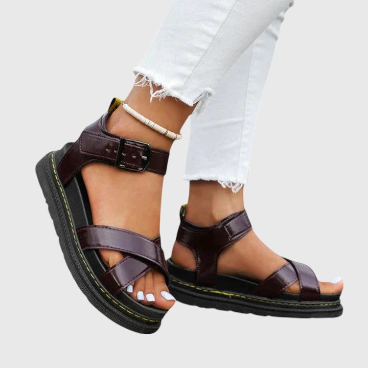 Chunky Platform Sandals - Brown