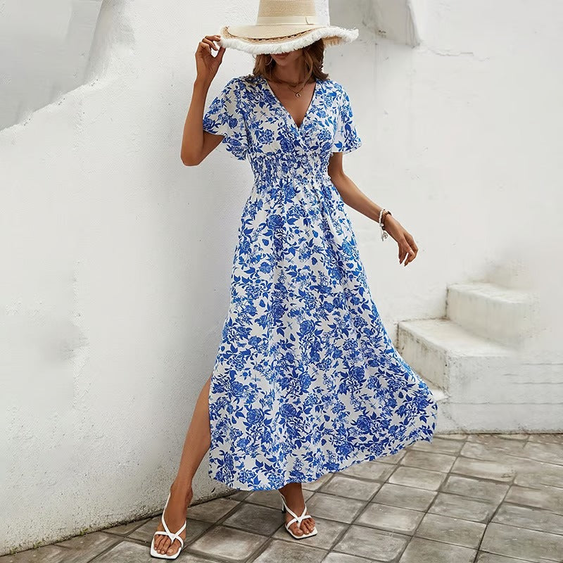 Women's Floral Wrap Maxi Dress