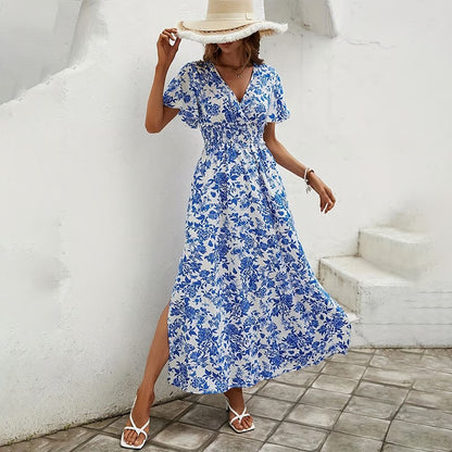 Women's Floral Wrap Maxi Dress