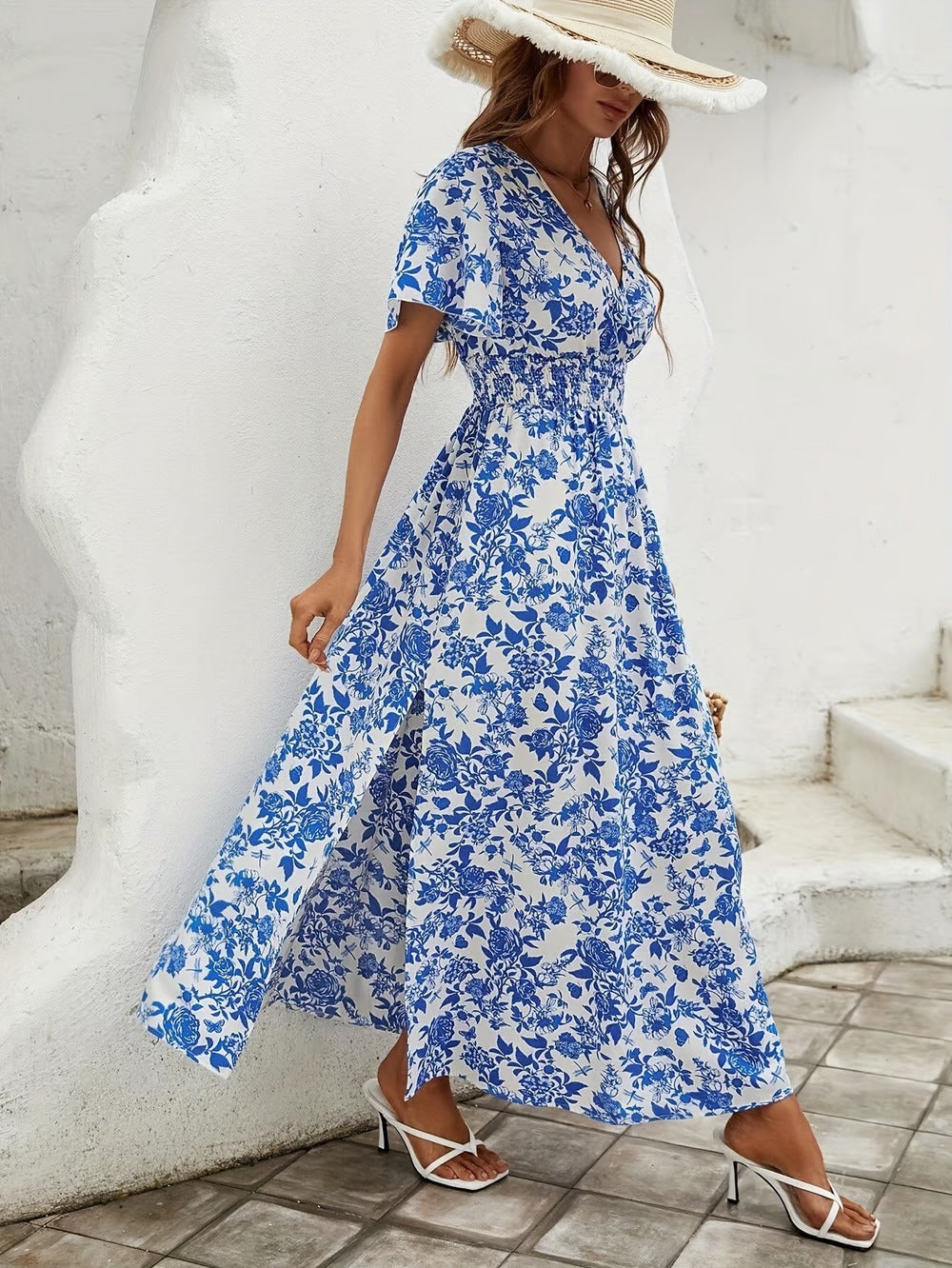 Women's Floral Wrap Maxi Dress