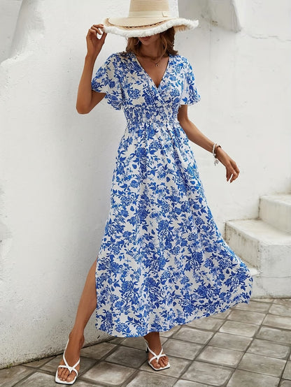 Women's Floral Wrap Maxi Dress