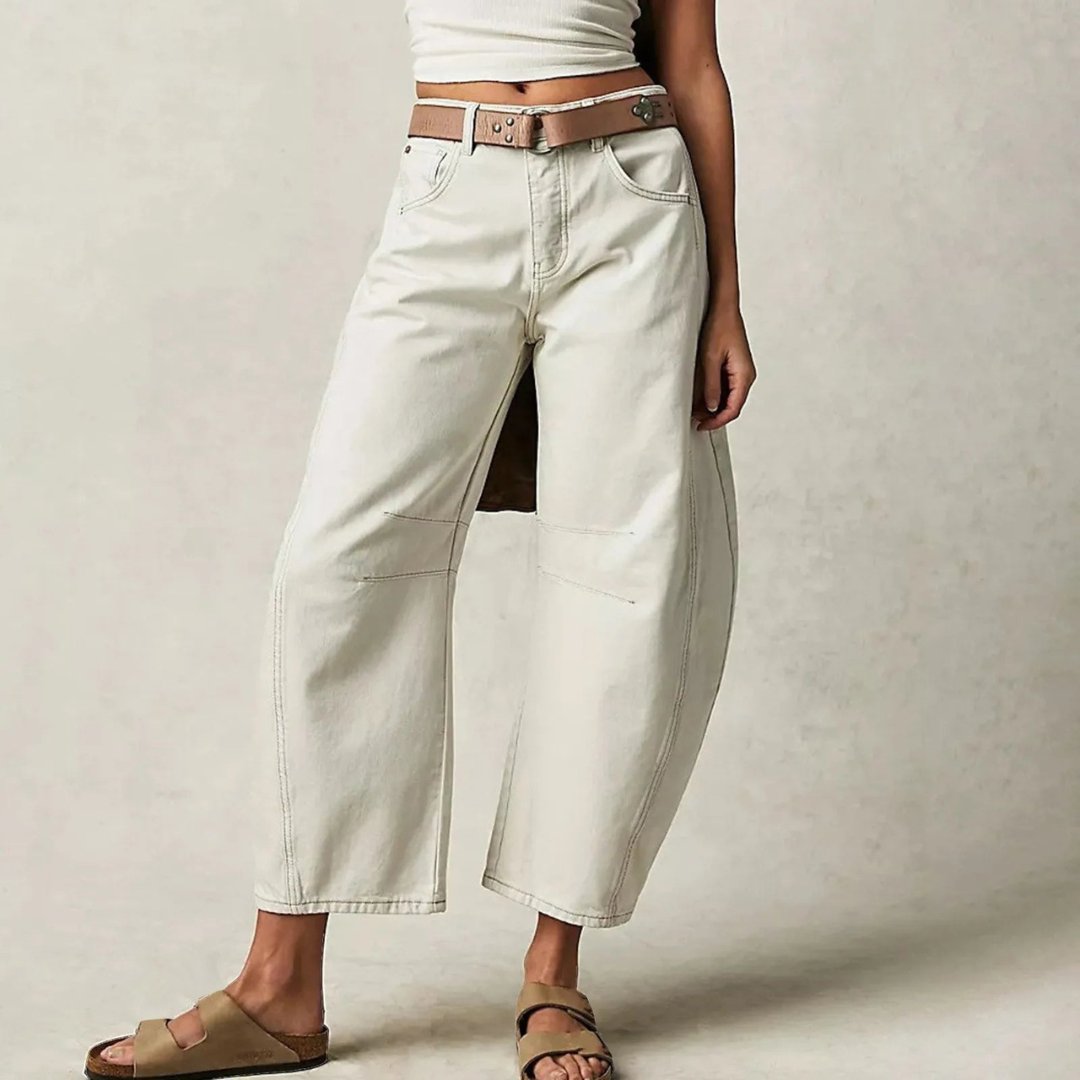 Women's High-Waisted Wide-Leg Jeans - White