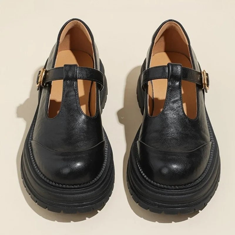 Women's Leather Platform Mary Janes