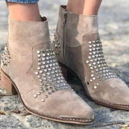 Western Ankle Boots - Gray