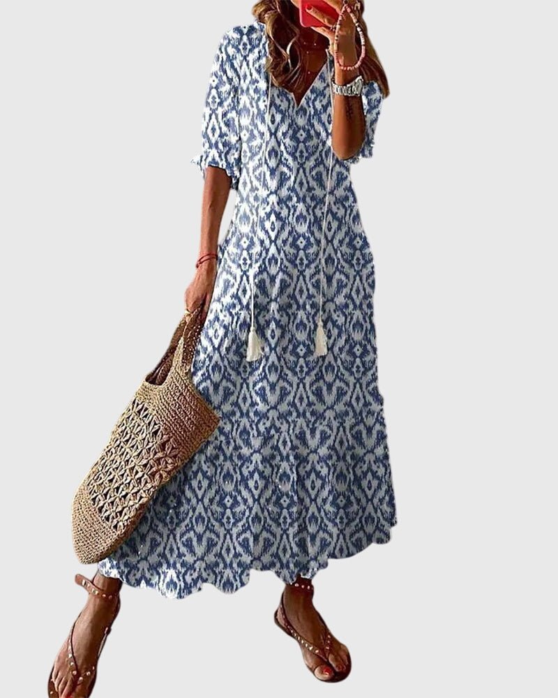 Women's Vacation Maxi Dress - Blue