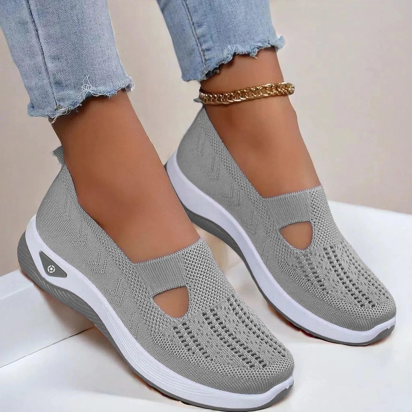 Orthopedic Mesh Walking Sneakers - Gray