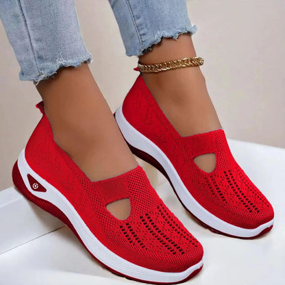 Orthopedic Mesh Walking Sneakers - Red