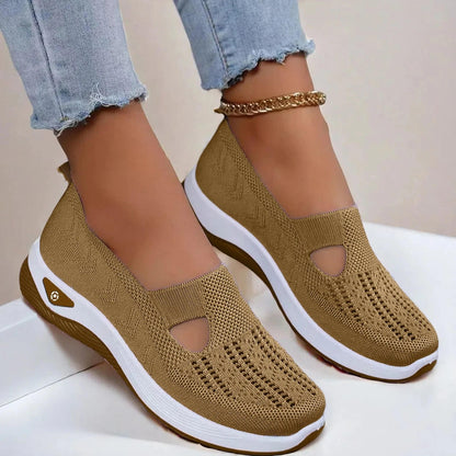 Orthopedic Mesh Walking Sneakers - Coffee