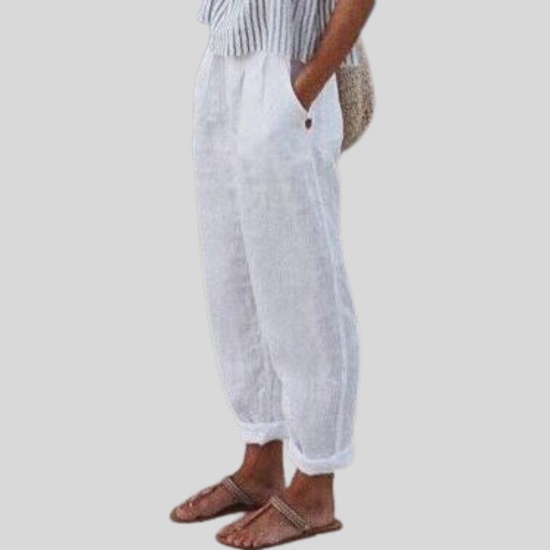 Women's Cropped Wide-Leg Pants - White