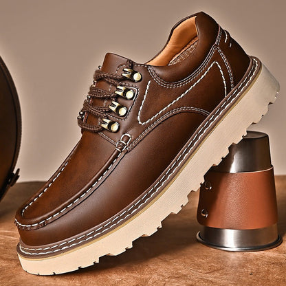 Chunky Platform Derby Shoes - Brown
