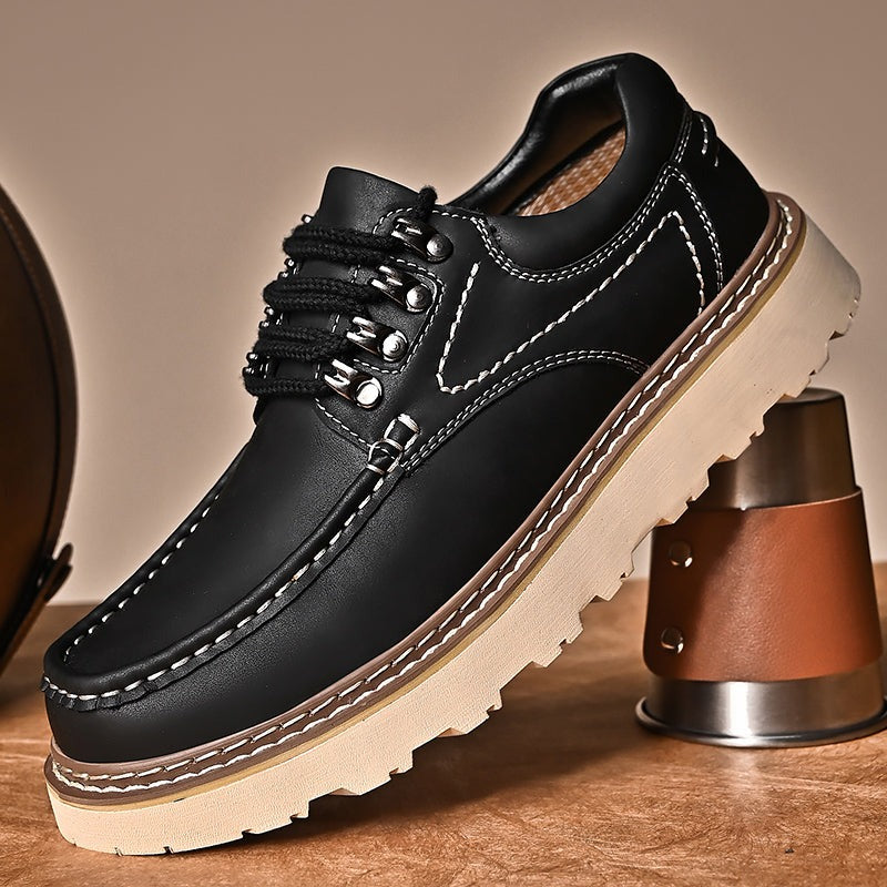 Chunky Platform Derby Shoes - Black