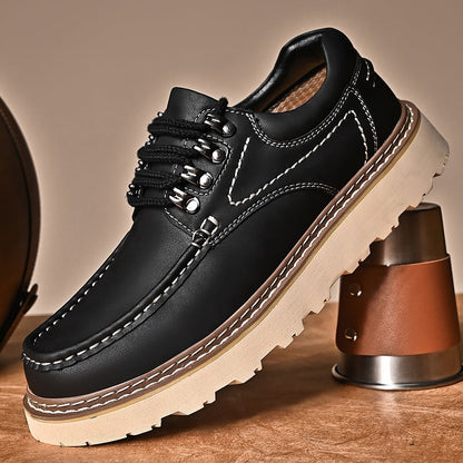 Chunky Platform Derby Shoes - Black