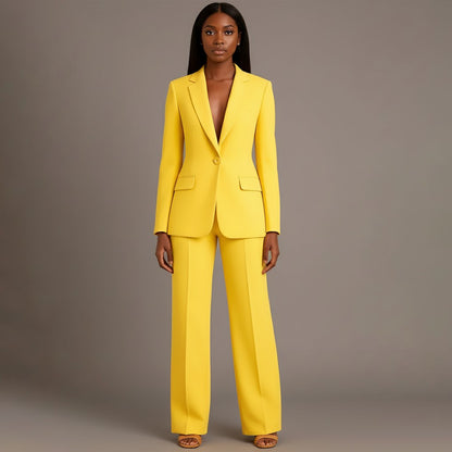 Business Suit Two Piece Set - Yellow