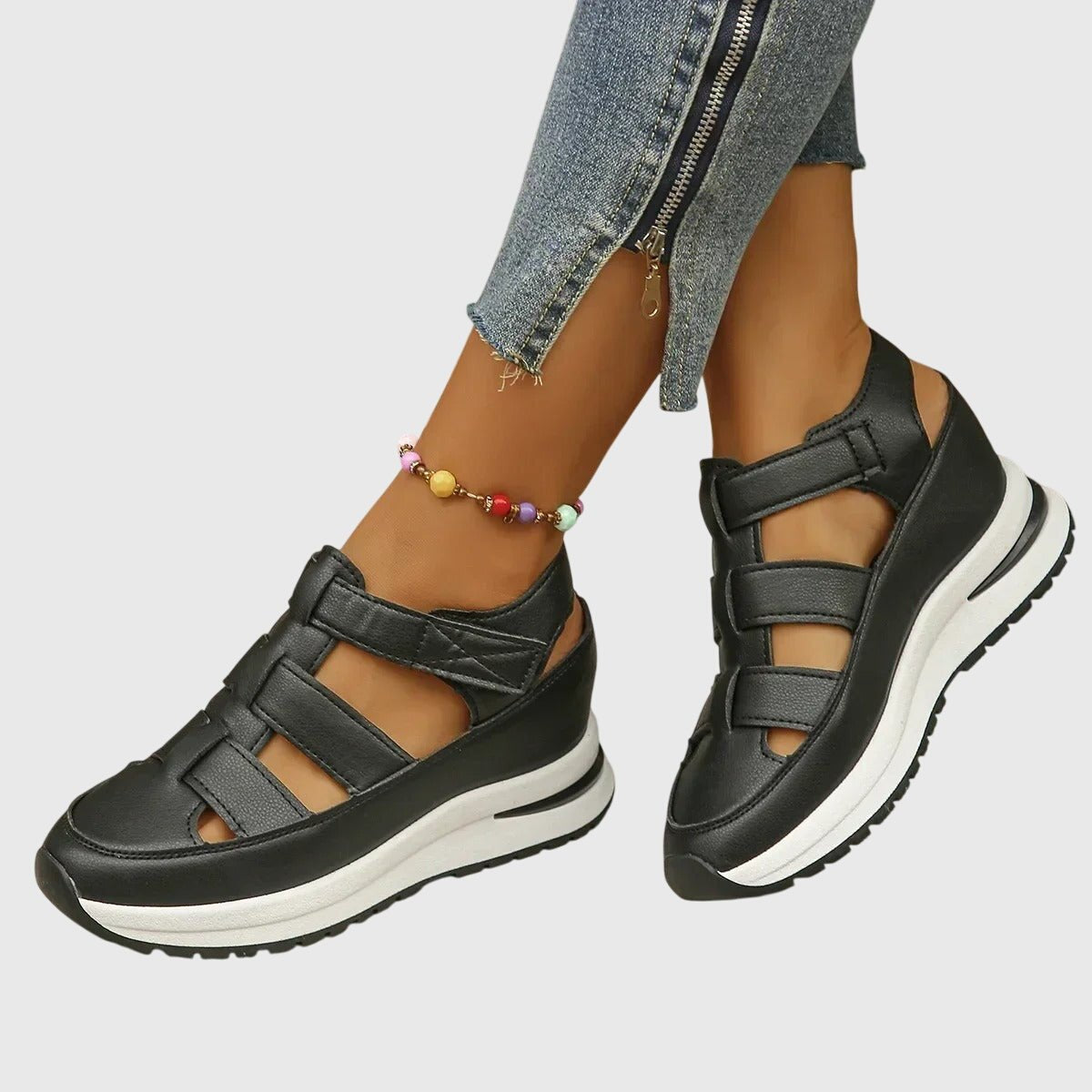 Women's Gladiator Platform Sandals - Black