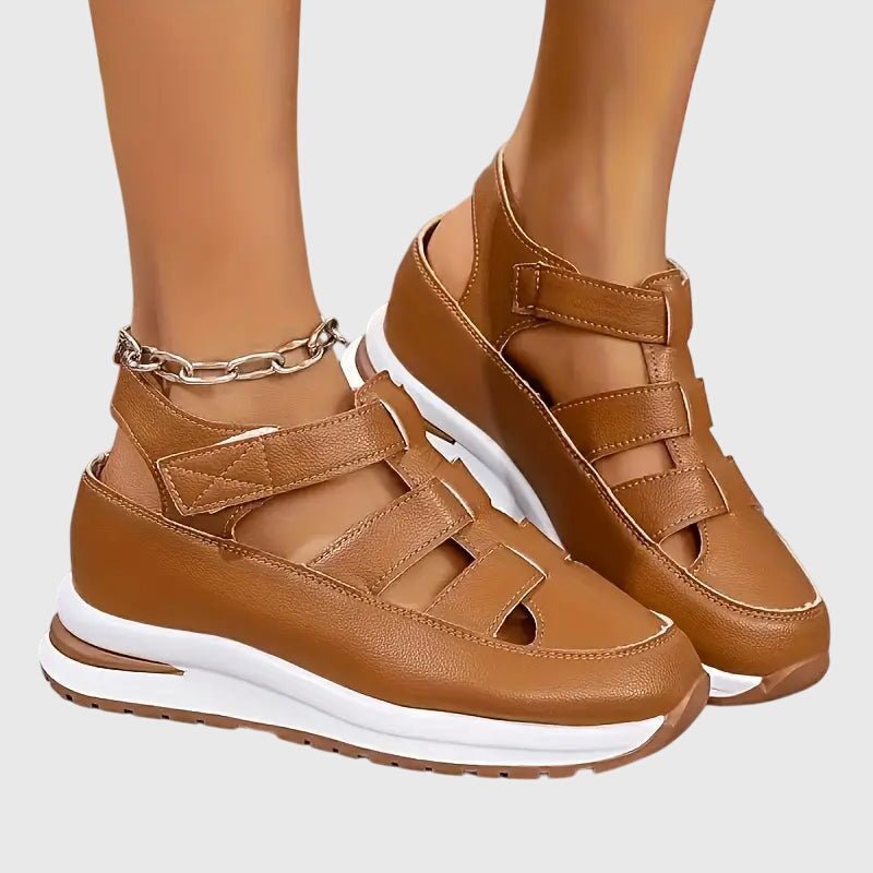 Women's Gladiator Platform Sandals - Brown