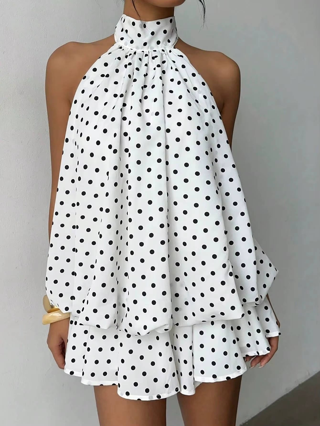 Women's Halter Mini Dress - White