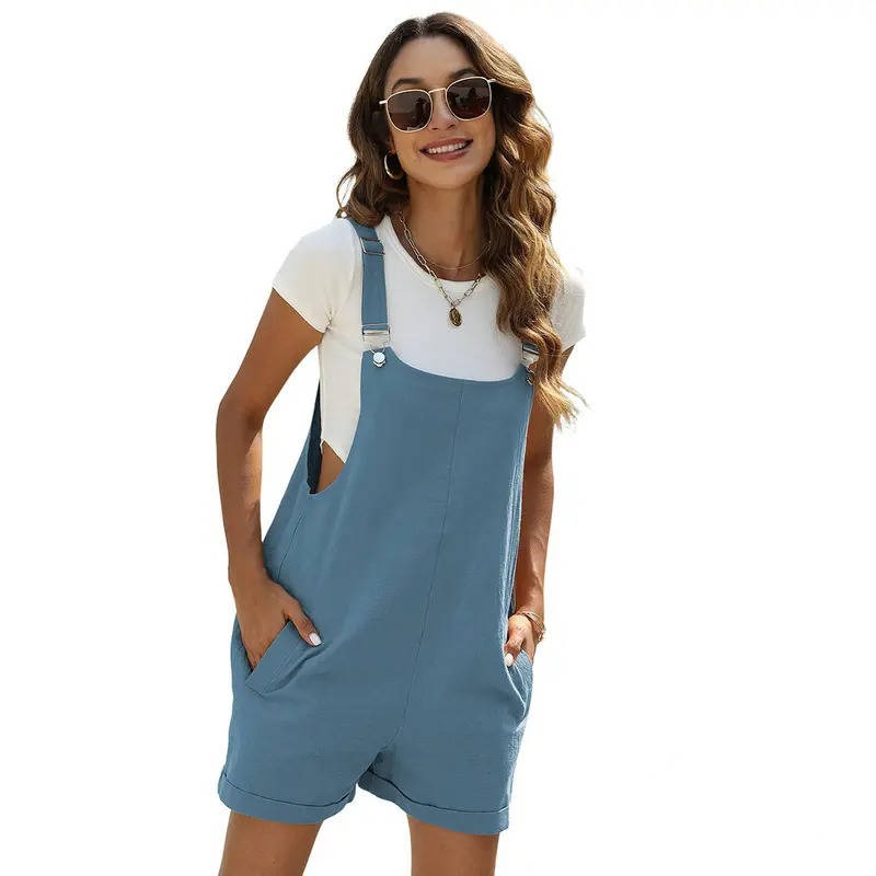 Summer Overall Romper - Blue