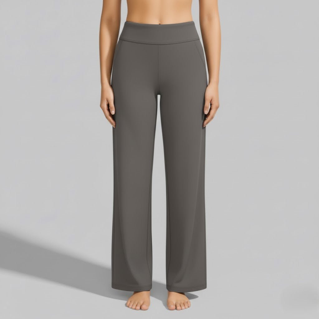 Women's High-Waisted Wide-Leg Pants - Taupe
