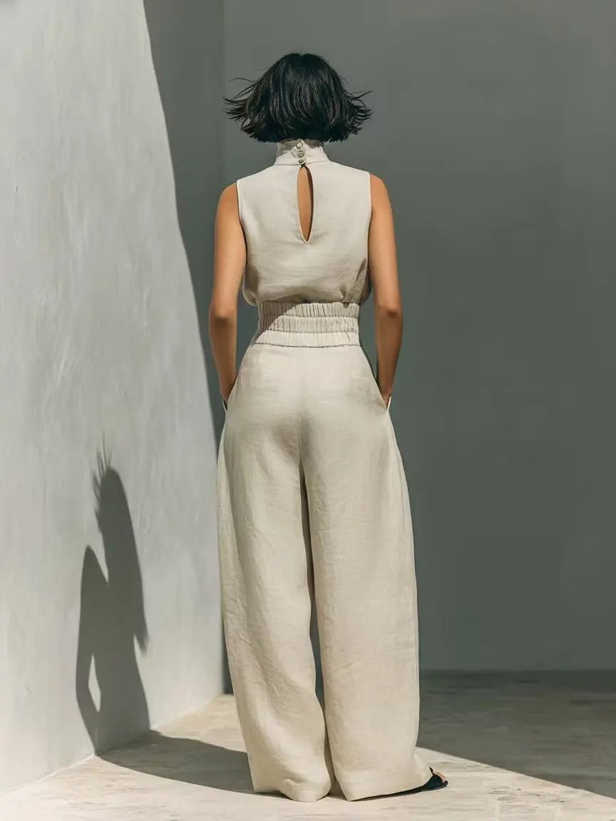 Wide Leg Pants Two Piece Set