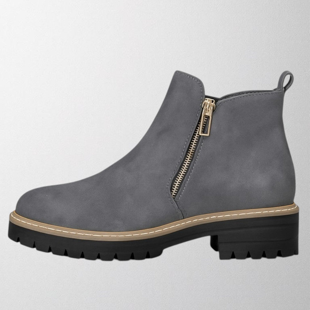 Platform Ankle Boots - Gray