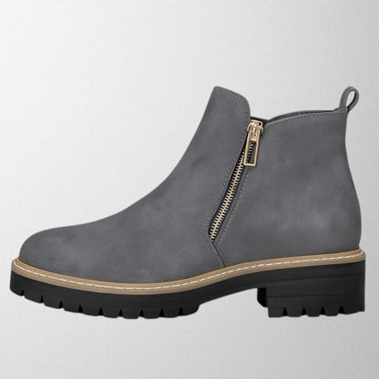 Platform Ankle Boots - Gray