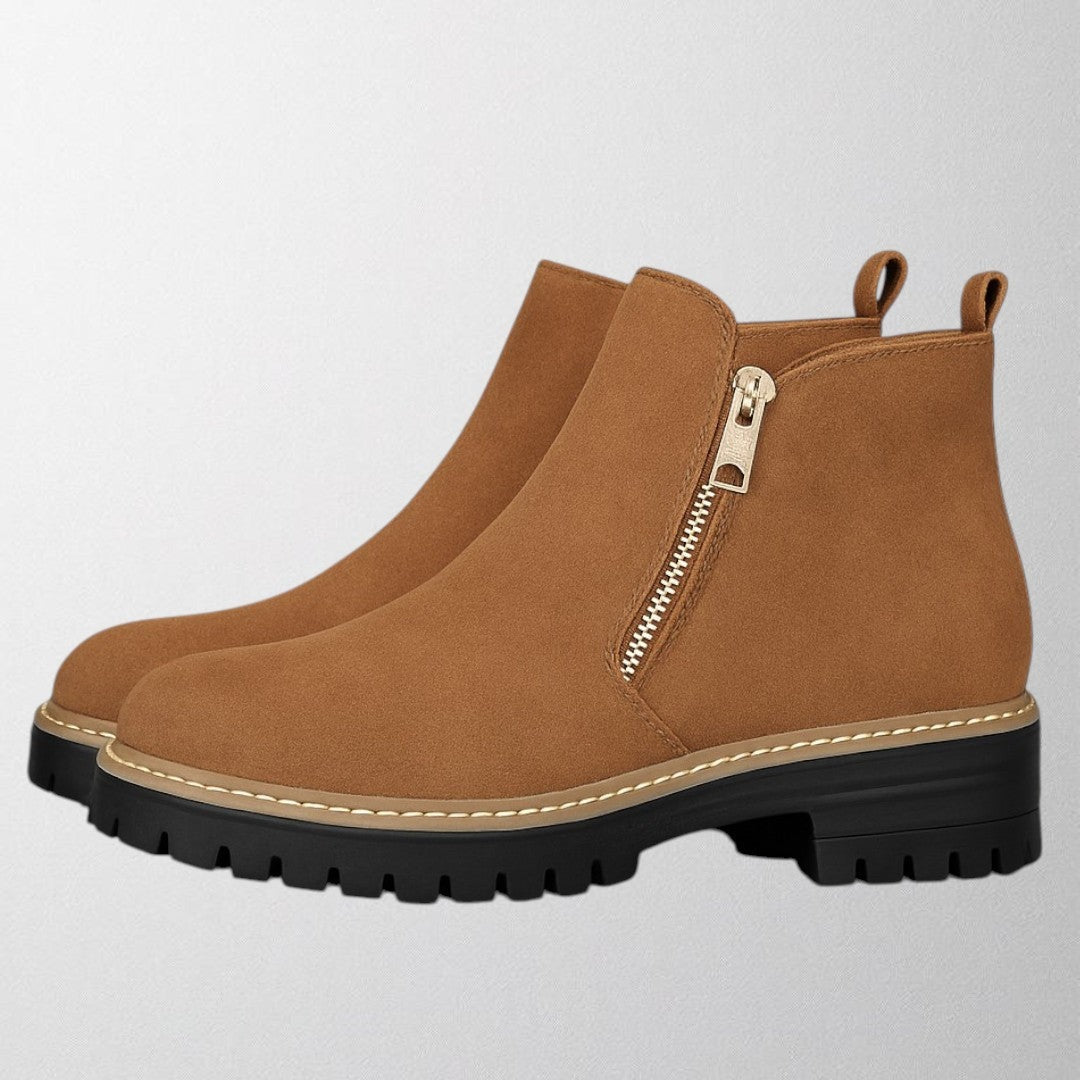 Platform Ankle Boots - Brown
