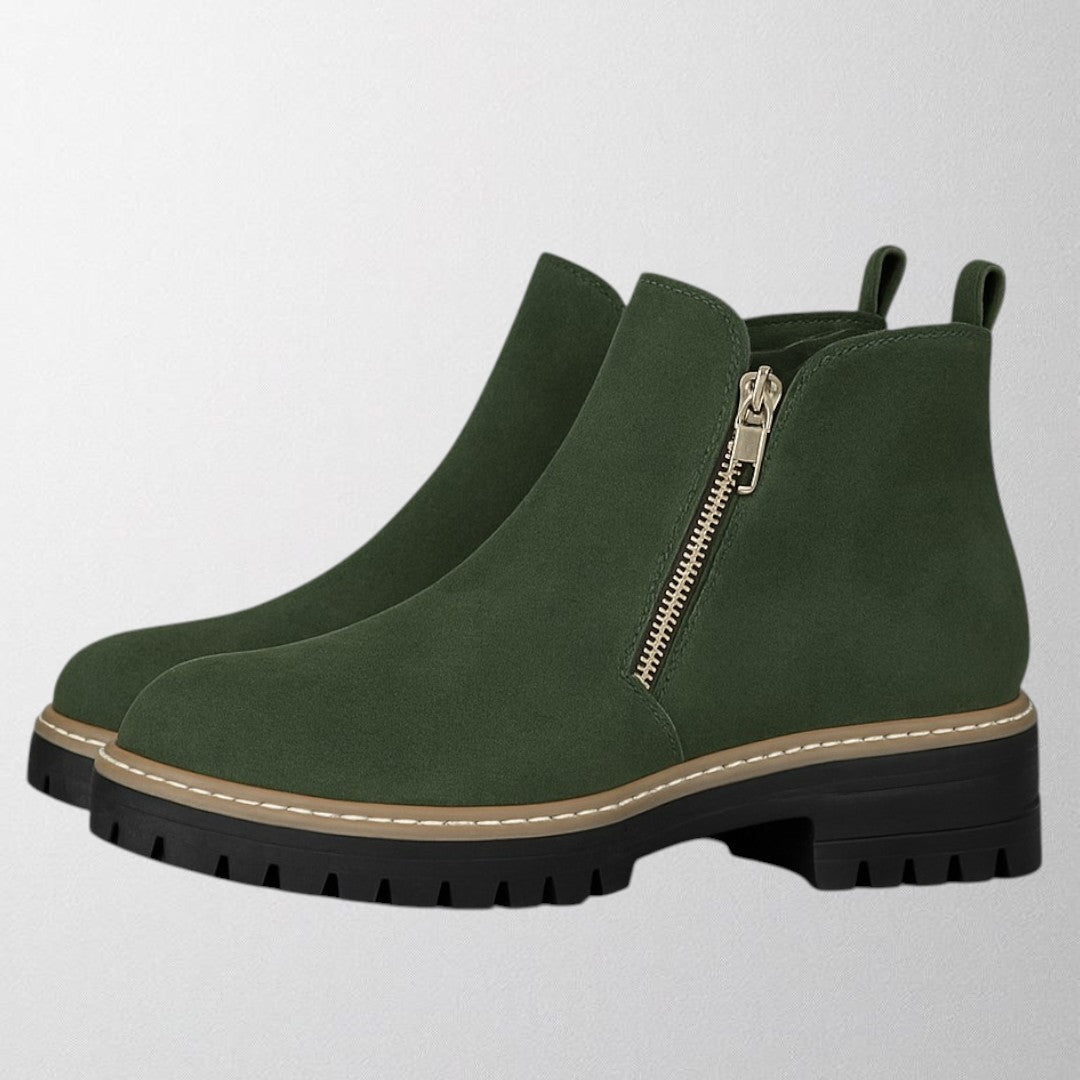 Platform Ankle Boots - Dark green