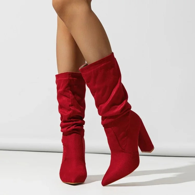Slouchy Block Heel Boots