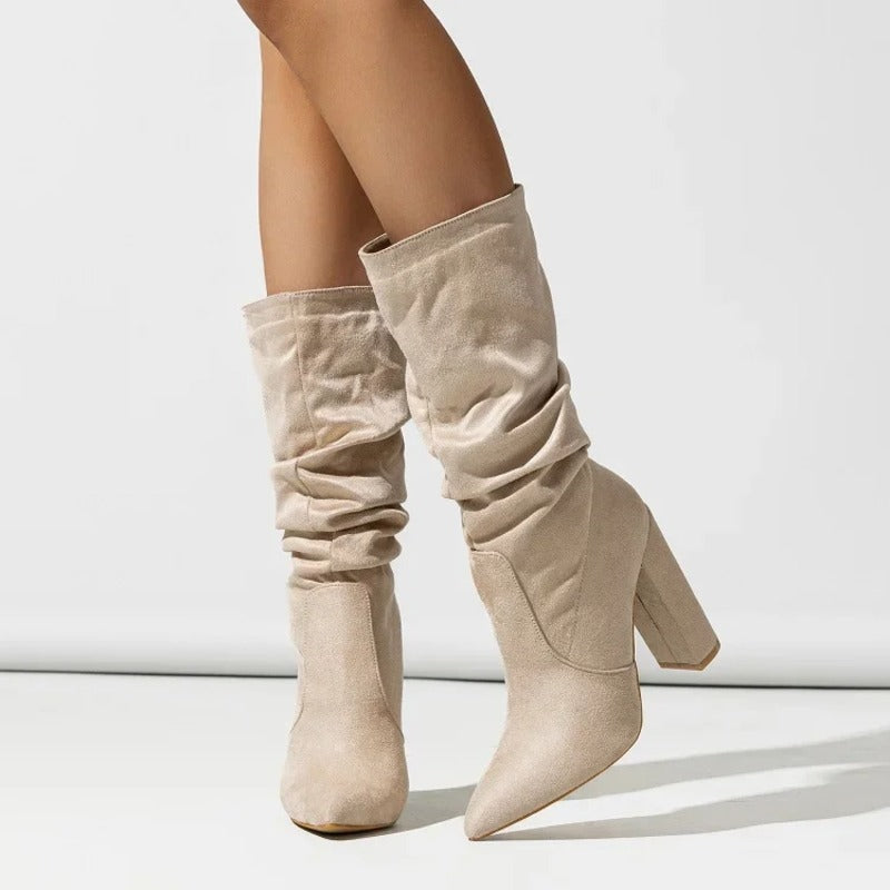 Slouchy Block Heel Boots