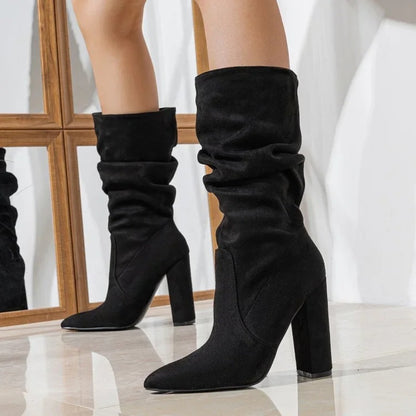 Slouchy Block Heel Boots