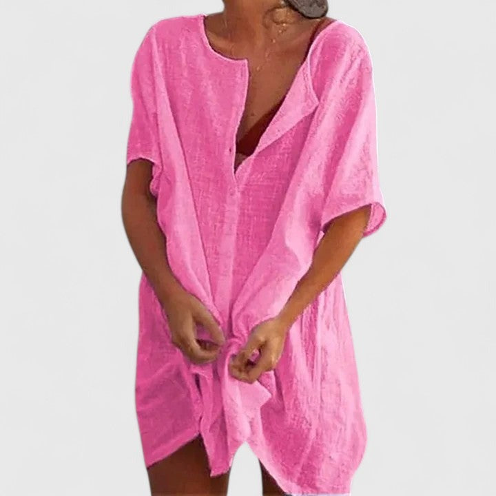 Beach Cover Up Dress - Pink