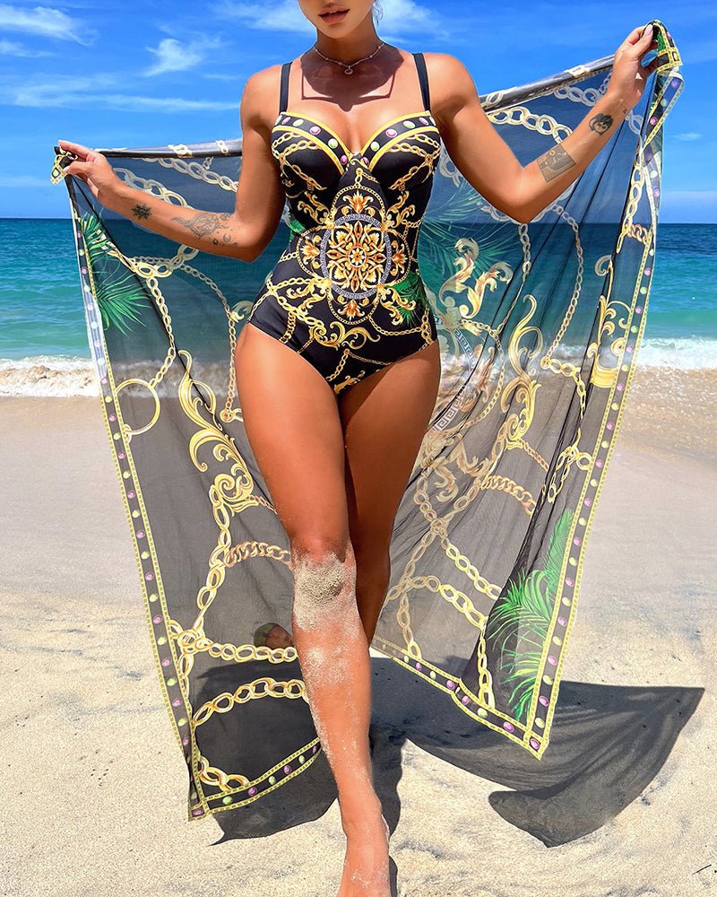 Women's Swimsuit and Sarong Set