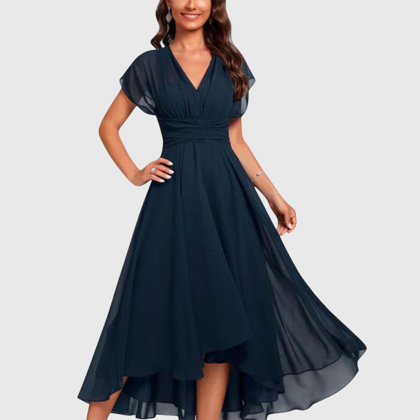 Wedding Guest Midi Dress - Blue