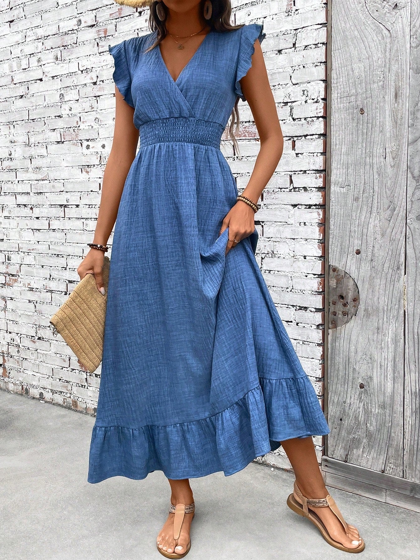 Casual Summer Maxi Dress - Blue