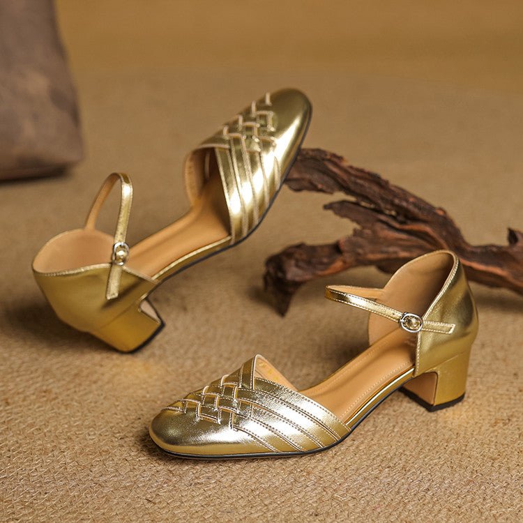 Women's Ankle Strap Block Heel Sandals