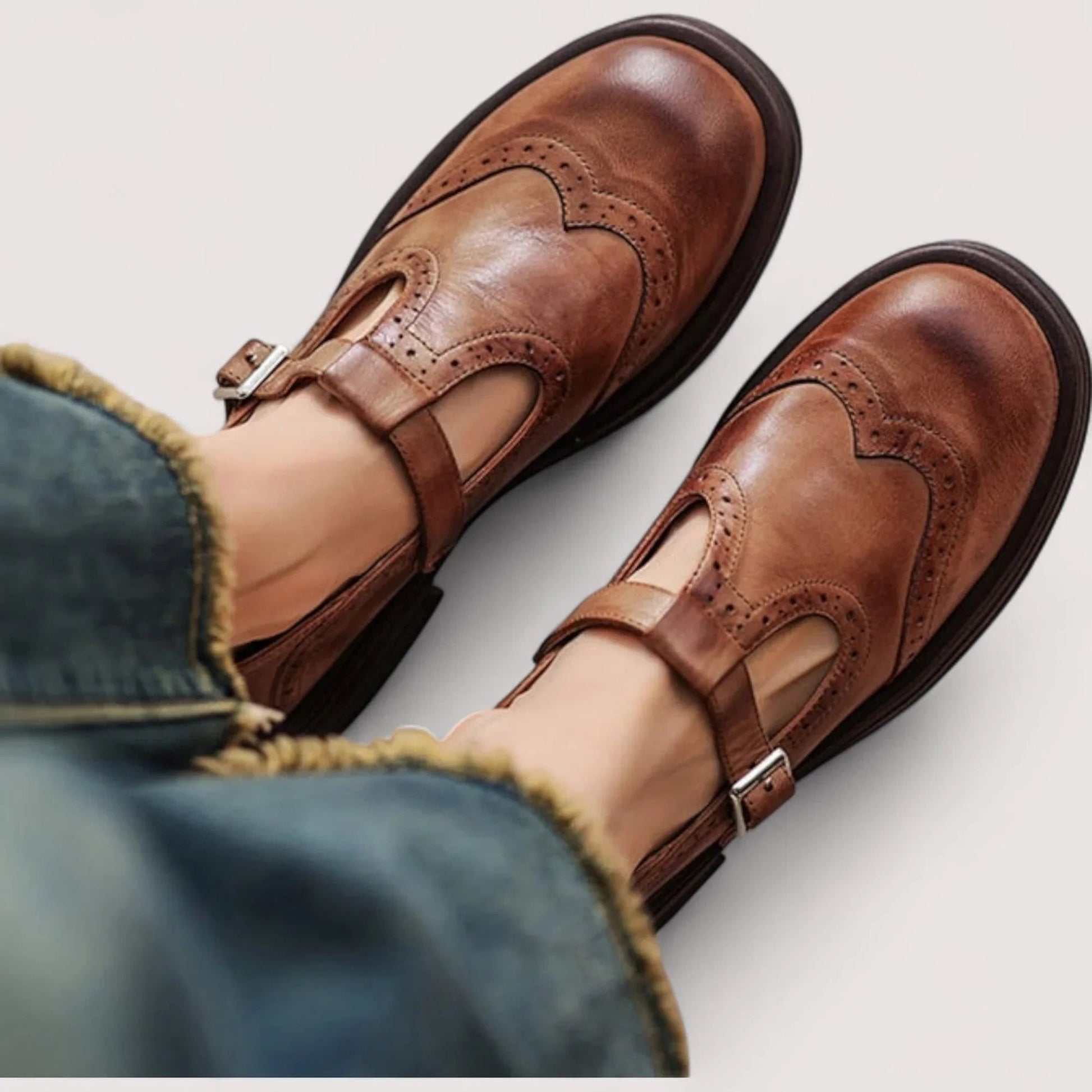 Orthopedic Mary Jane Shoes - Brown