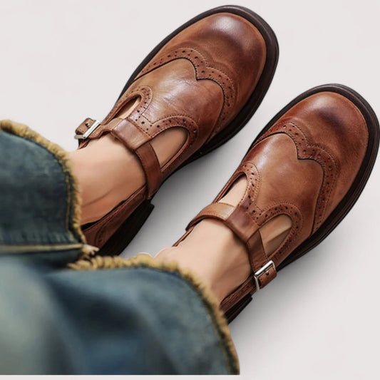 Orthopedic Mary Jane Shoes - Brown
