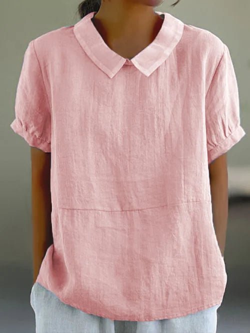 Women's Peter Pan Collar Blouse - Pink