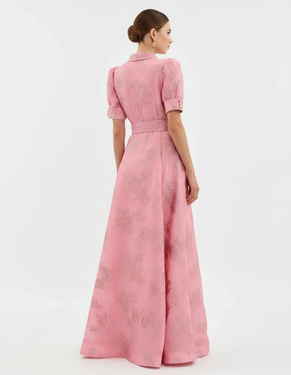 Formal Puff Sleeve Maxi Dress