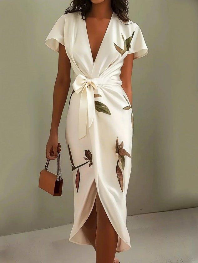 Floral Wrap Midi Dress