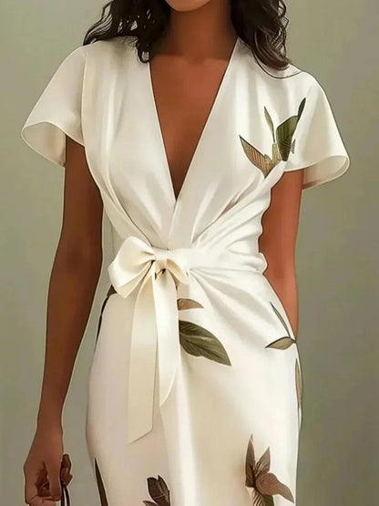Floral Wrap Midi Dress